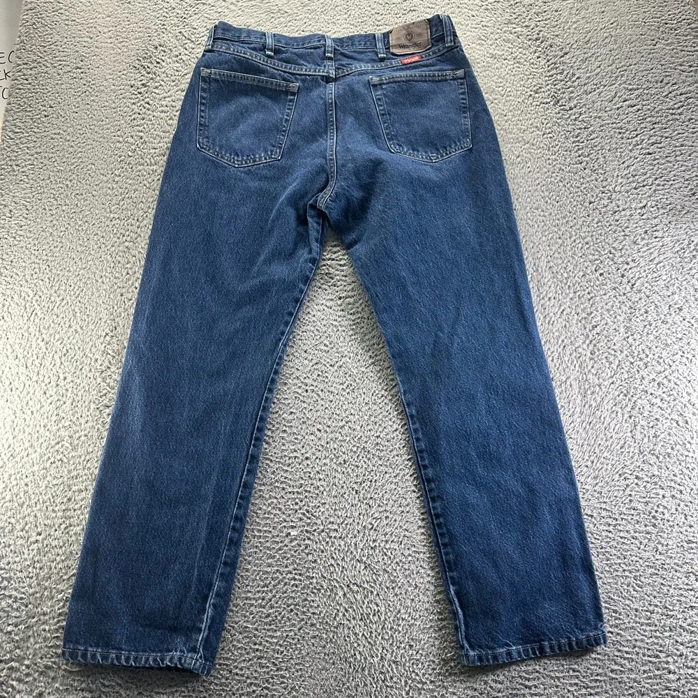 Wrangler Authentics Jeans Mens 36x30 Blue Cotton‎ Denim Straight Faded Workwear